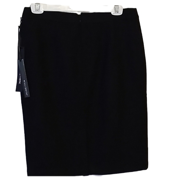 Willi‎ Smith Wool Blend Fabric Skirt Black Size 8 Zip Up Back With Button - Picture 4 of 4